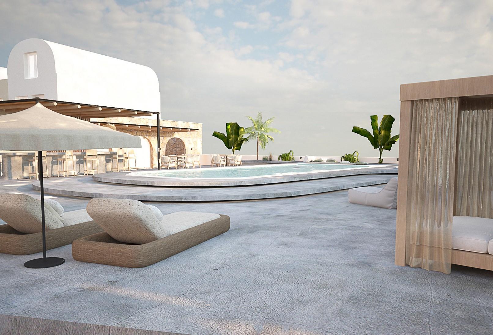 Aelia Luxury Suites Karterados  Luaran gambar The pool at the hotel
